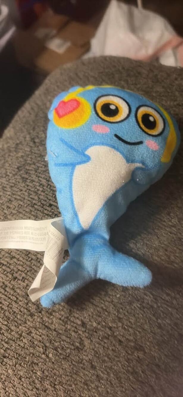 Blue Dolphin Plush Toy with Heart and Headphones